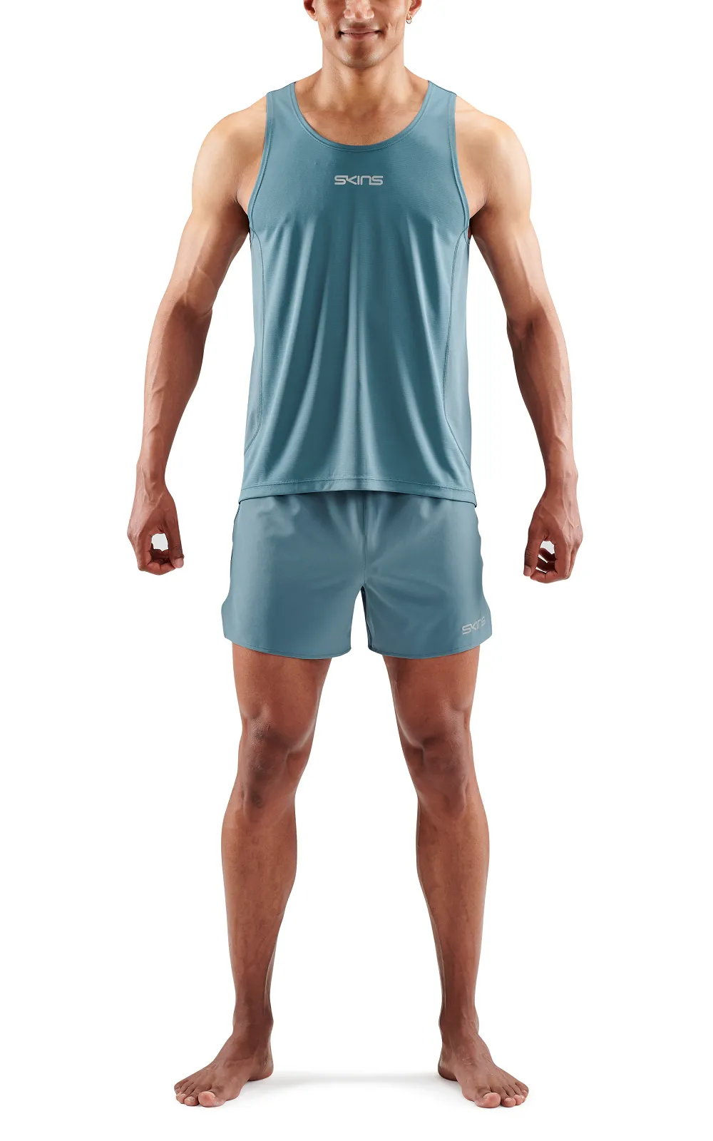 SKINS Men's Activewear Singlet 3-Series - Blue Grey