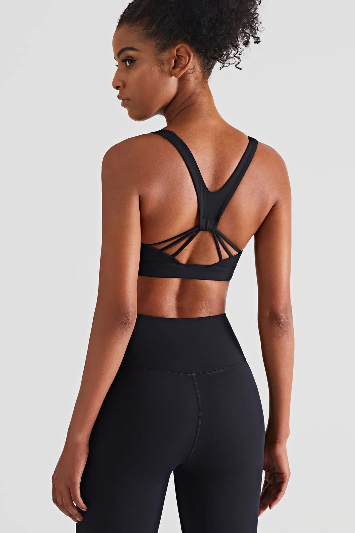 V-Back Scoop Neckline Sports Bra