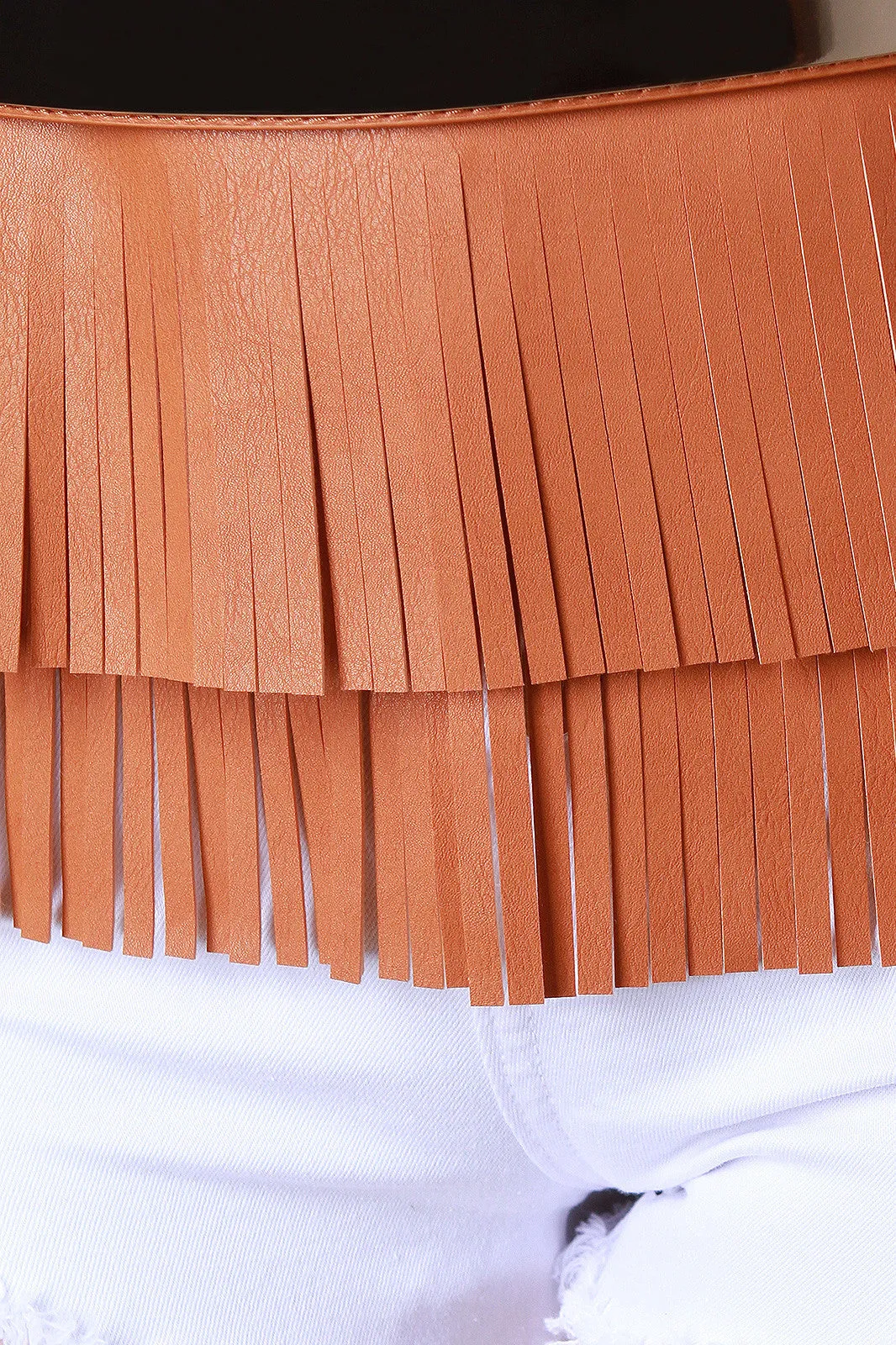 Vegan Leather Fringe Belt