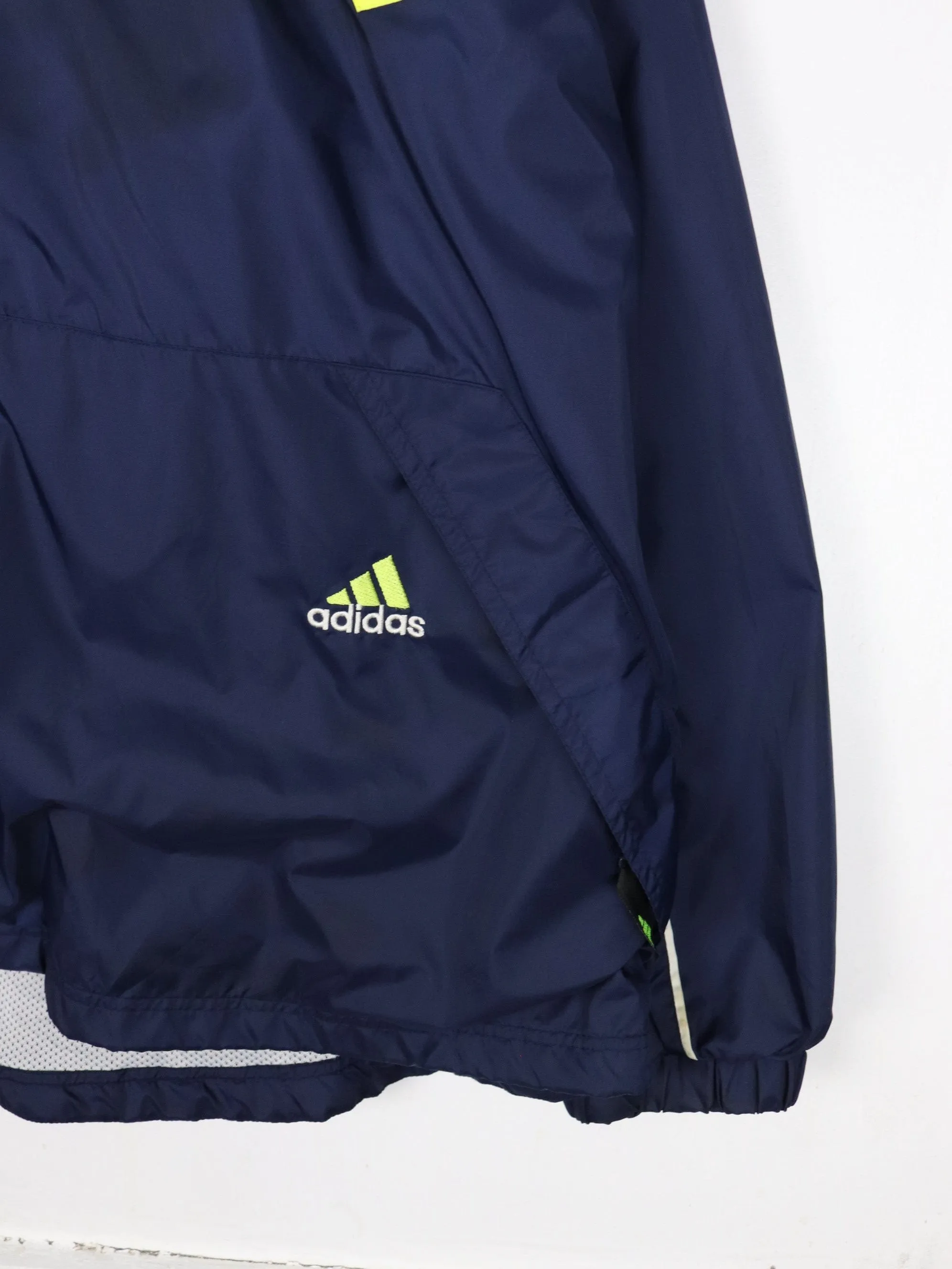 Vintage Adidas Windbreaker Mens 2XL Blue Jacket 90s