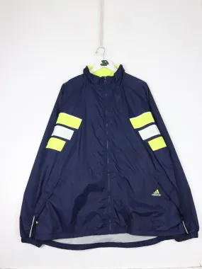 Vintage Adidas Windbreaker Mens 2XL Blue Jacket 90s