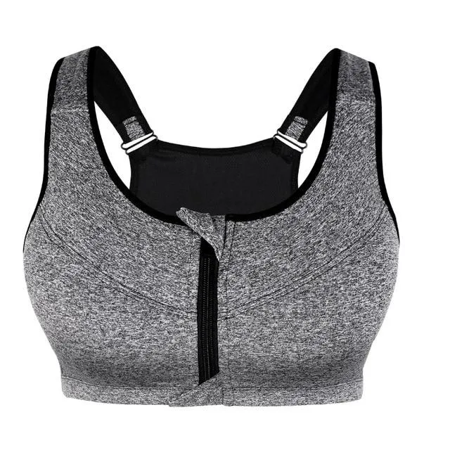 Women Zipper Sports Bra