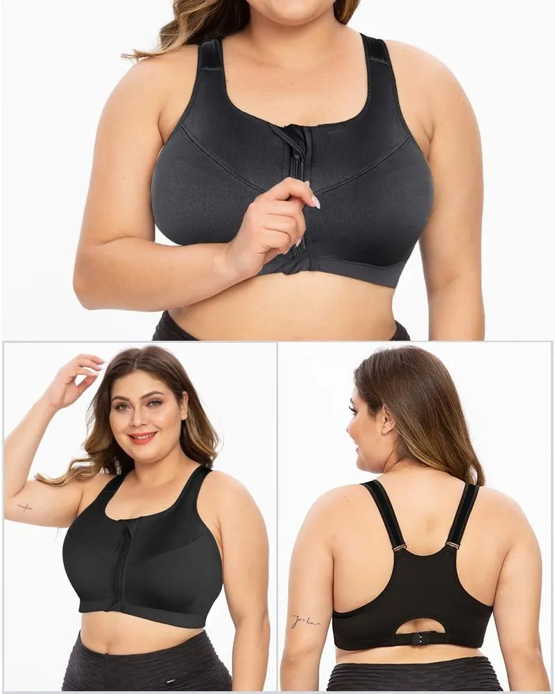 Women Zipper Sports Bra