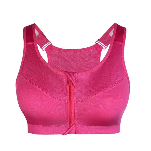 Women Zipper Sports Bra