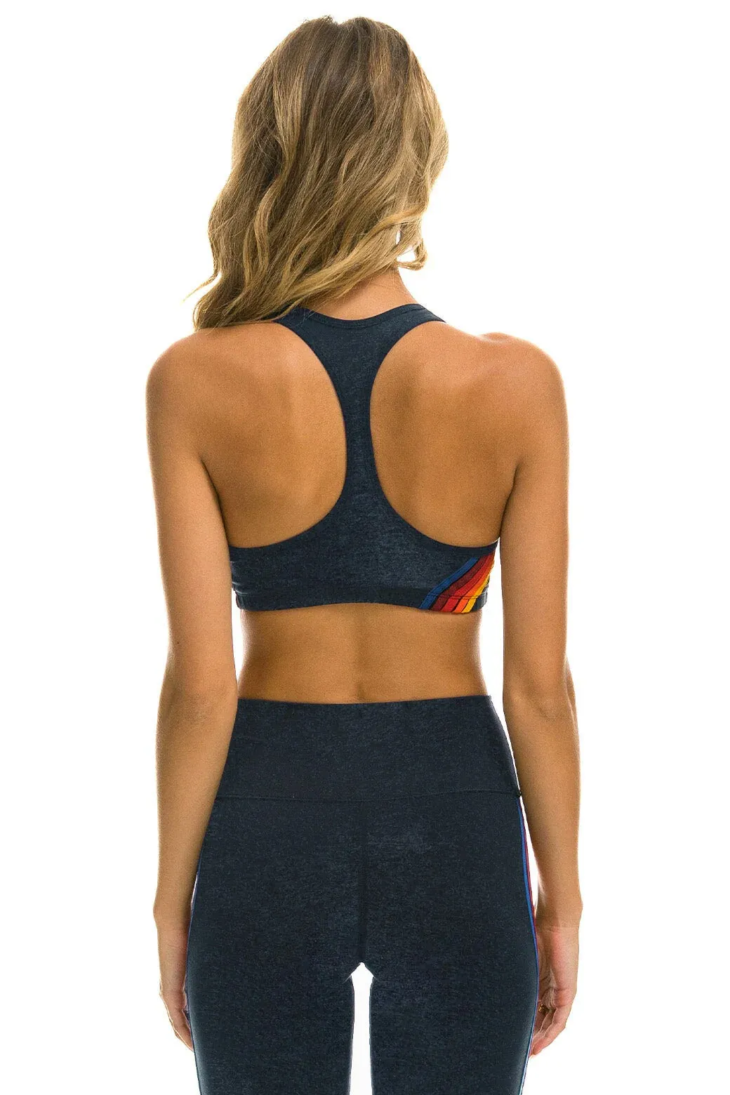 WOMEN'S 5 STRIPE SPORTS BRA - NAVY