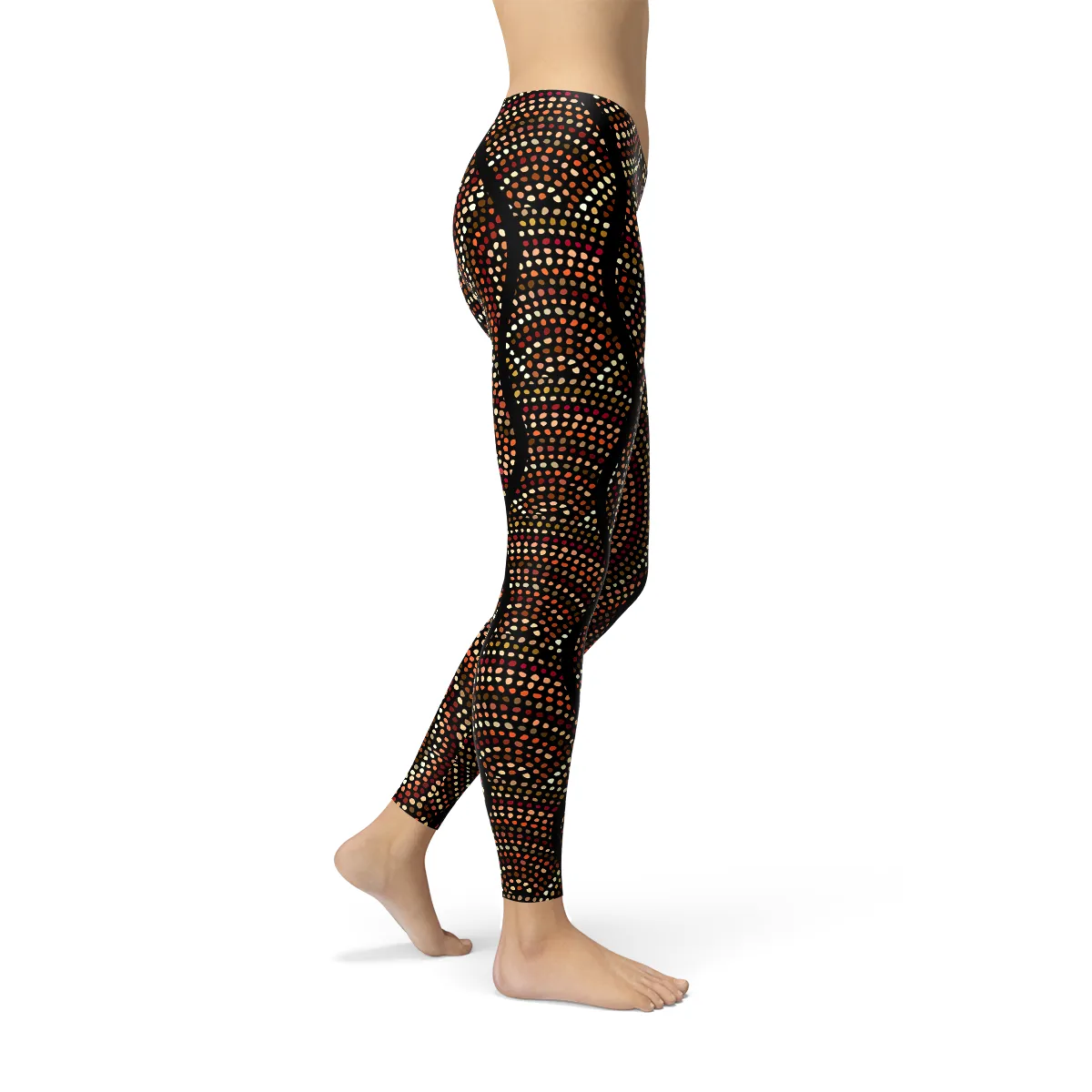 Womens Polka Dots Aboriginal Artwork Leggings (V2)