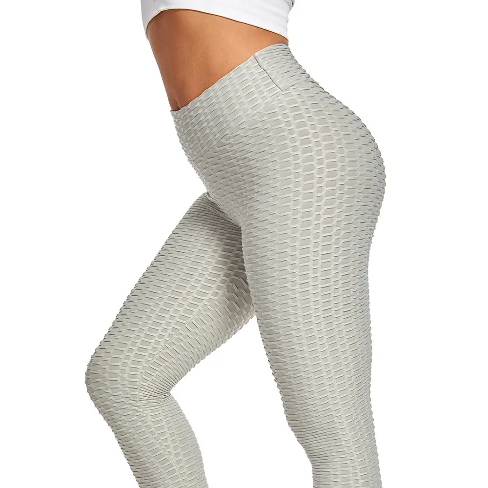 Yoga Solid Gingham Skinny Sporty Leggings